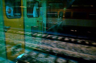 Self-portrait in the train
